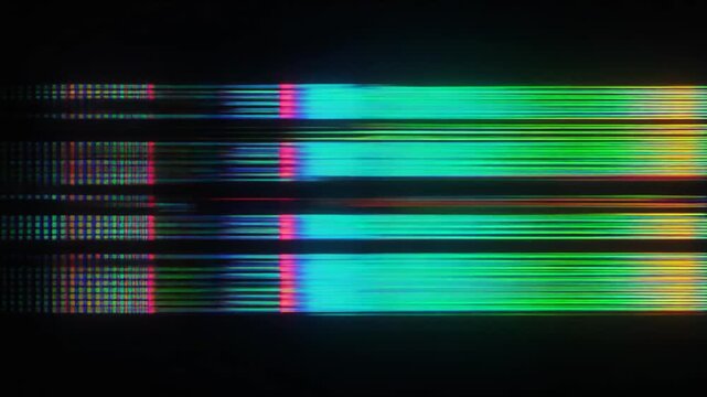 Striking Cinematic Abstract Digital Glitch Noise Horizontal Distortion Background Video