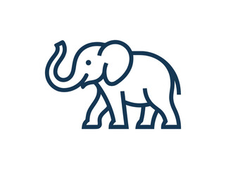 Fototapeta premium Simple line drawing of an elephant.