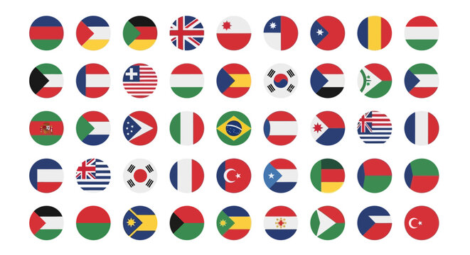 Collection of Circular National Flags