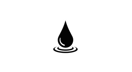Fototapeta premium Black water drop icon falling.