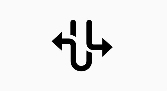 Black USB symbol with arrows.