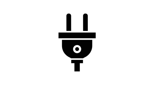 Electric plug icon for technology.