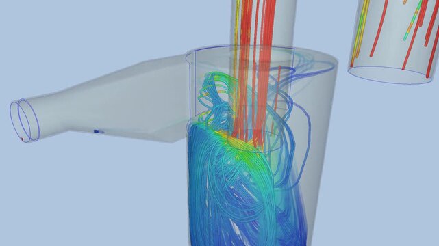 Cyclone airflow simulation - CFD simulation Computational fluid dynamics