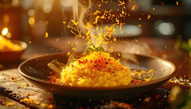 Ephemeral golden luminescence, a culinary dance of spice and heat.