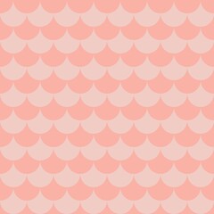 Two-tone pastel orange fish scale seamless pattern. Minimalist scallop geometric background for fabric, wallpaper, wrapping paper, and vector textile design. © MDC
