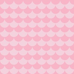 Two-tone pastel pink fish scale seamless pattern. Minimalist scallop geometric background for fabric, wallpaper, wrapping paper, and vector textile design. © MDC