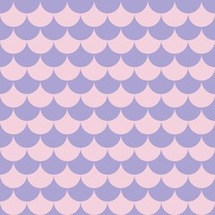 Two-tone purple and pink fish scale seamless pattern. Scallop geometric background for fabric, wallpaper, wrapping paper, and vector textile design. © MDC