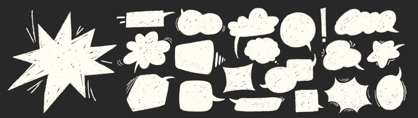 Obraz premium Speech Bubble Set Doodle Style