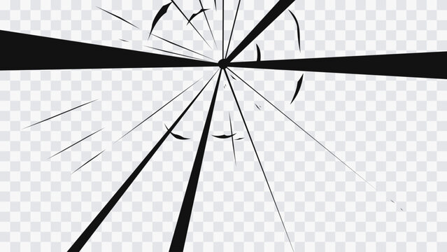 High contrast black vector explosion isolated on transparent background, perfect for anime, manga, comic scenes, motion graphics, transitions, and action effects.