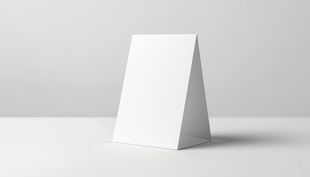 Table tent card. Blank white 3d render illustration