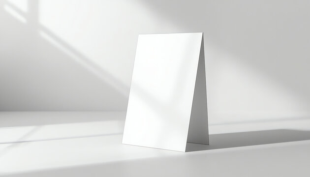 Table tent card. Blank white 3d render illustration