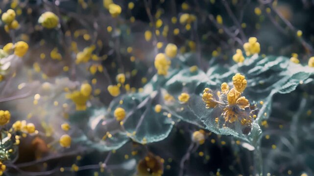 A closeup of a synapse with tiny spherical vesicles bursting open to release neurotransmitters.