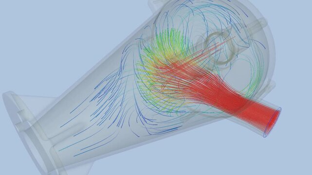 Cyclone airflow simulation - CFD simulation Computational fluid dynamics