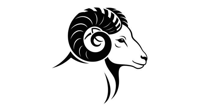 Ram Head Silhouette, Zodiac Sign Aries, Aries Symbol