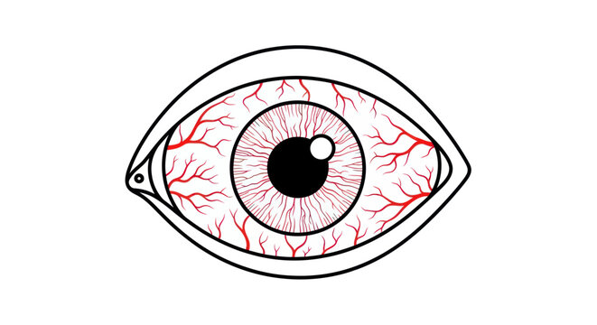 Red Irritated Eye Illustration - Vision Health Concept