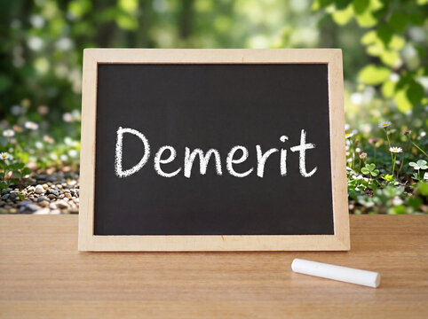 デメリット（Demerit）とチョークで書かれた黒板