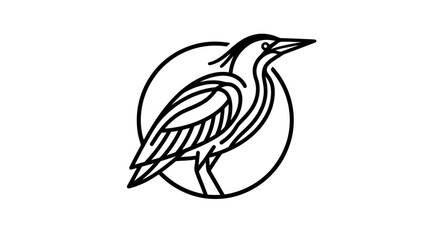 Obraz premium Minimalist Heron Bird Logo Design - Vector Art