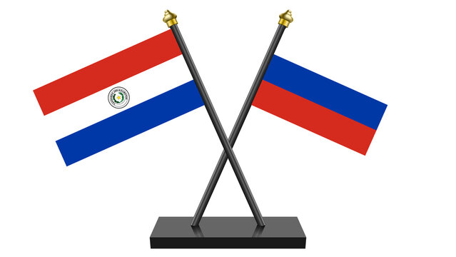 Flag of Russian Federation aka Russia and Paraguay