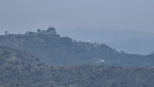 Griffith Observatory Hollywood Los Angeles California Drone Aerial View