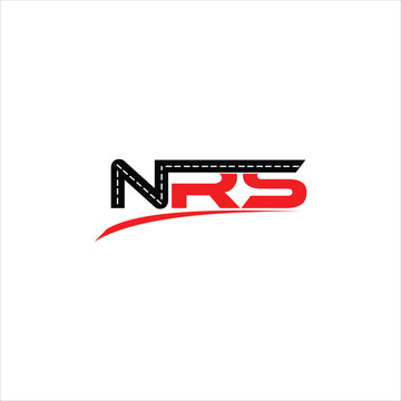 Modern NRS Letter Logo Design in Black and Red Minimalist Vector Icon