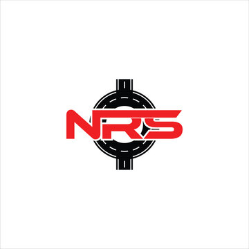 Modern NRS Logo Design with Target Emblem on White Background