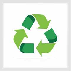 Obraz premium Green recycling symbol with arrows