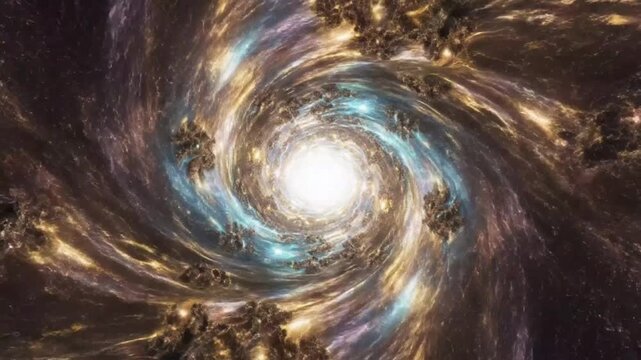 Mesmerizing spiral tunnel with vibrant colors and light creating a stunning cosmic exploration into the unknown universe.