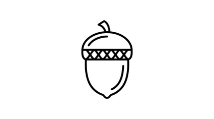 Minimalist acorn icon, outline drawing, simple design, food symbol, nature element © jovi adnan