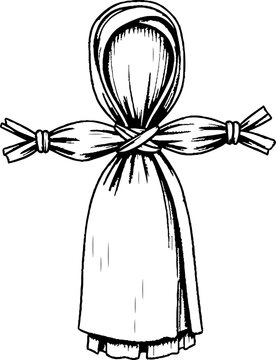 Slavic rag doll charm with protective binding detail