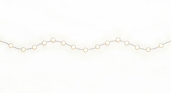 String of round lights on white background bulb decoration