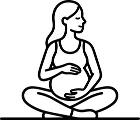 Obraz premium a pregnant woman sitting in lotus position.