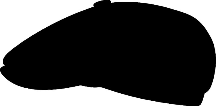 Classic flat cap newsboy hat silhouette