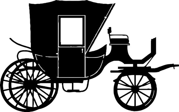 Horse drawn carriage silhouette transport