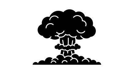 Mushroom cloud resulting from a massive explosion stands as a stark and sobering symbol of nuclear power and destruction often used in geopolitical or cautionary visual communications. © Design