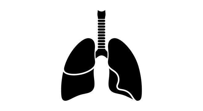 Lungs icon symbolizes human respiratory health, biological anatomy, medical science, breath, and oxygen exchange processes within the internal organs of the human body system.