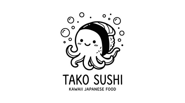 Tako Sushi Japanese Food Logo Design.