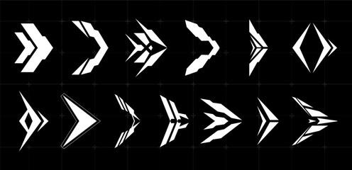 Set vector illustration futuristic arrow white. © Khalim Taufiqi