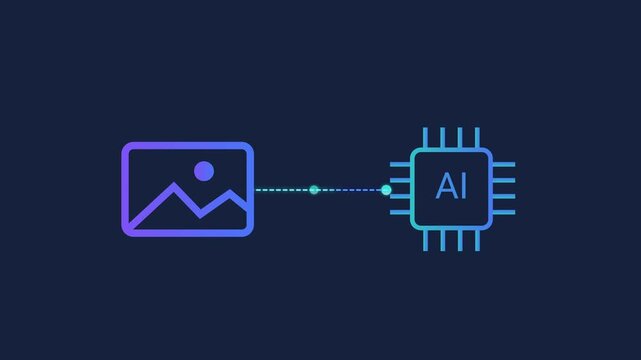 Animated motion graphics showing a database icon connecting to a digital cloud icon via pulsing dots. Concept of database replication, cloud migration, and data center backup