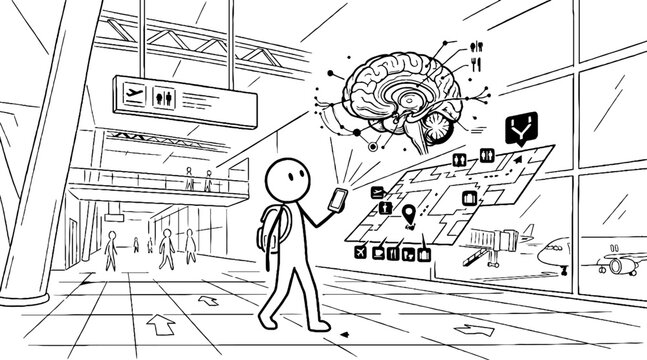 Smart navigation at airport terminal with augmented reality