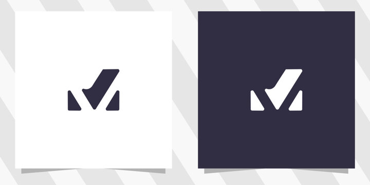 letter mv vm logo design vector