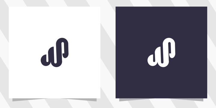 letter wp pw logo design