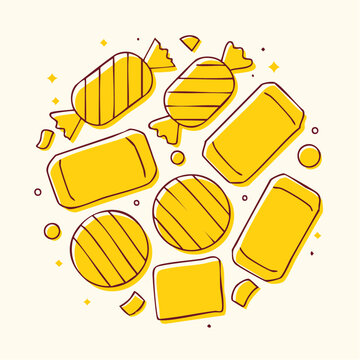Yellow Candies Illustration