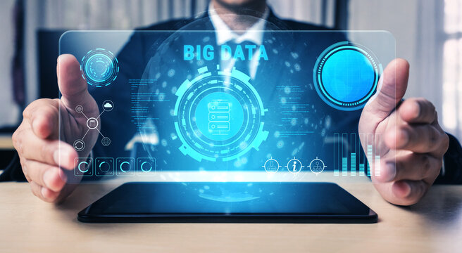 Big Data analytics technology for business intelligence and insights. A concept of processing and visualizing large datasets for strategic decisions. Motif
