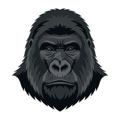 Fototapeta premium Gorilla Head Portrait, Realistic Illustration, Majestic Animal