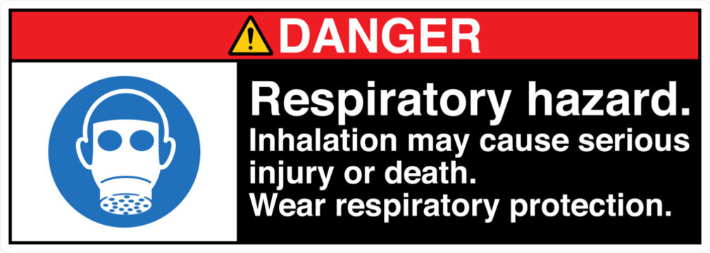 Safety Sign Danger Respirator...