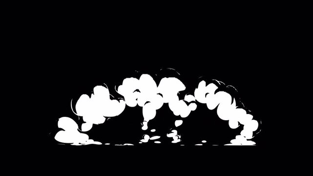 Animated white cartoon smoke cloud suitable for social media posts, presentations, websites, digital marketing campaigns, and creative projects.