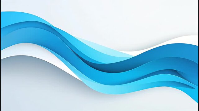 Abstract flowing blue and white waves create a sense of depth and movement