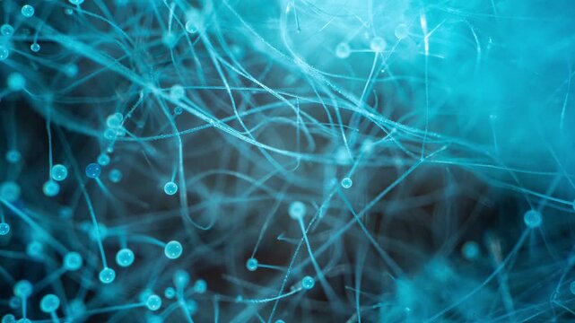 Living Neural Network Abstract Microscopic Mold Structure
