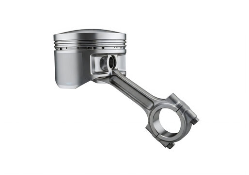 Photorealistic Marine Engine Piston Component with Metallic Texture