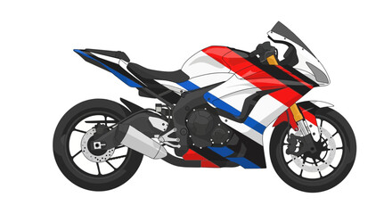 Obraz premium Sport Motorcycle, White Blue Red